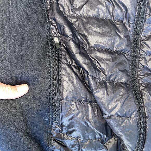Uniqlo Down Puffer Vest Womens L Black Hooded Full Zip Pockets Light Weight Pack - Picture 5 of 11